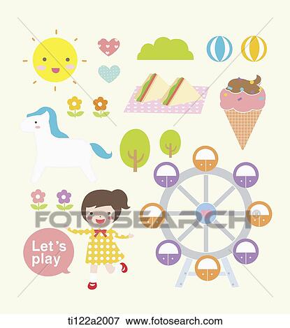 Stock Illustration - an illustration of images related to summer. Fotosearch