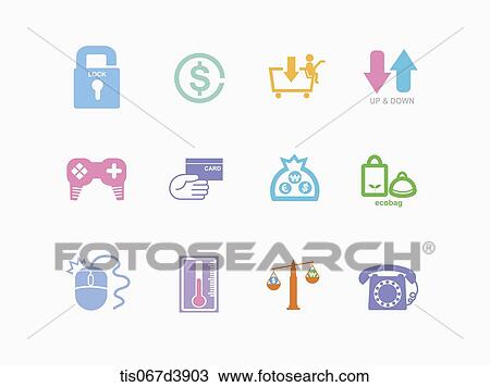 Drawing - illustration icon set . Fotosearch