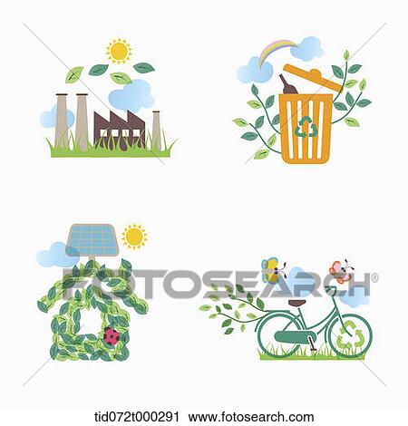 illustration icon set representing renewable energy View Large Illustration Clip Art - illustration icon set representing renewable energy. Fotosearch