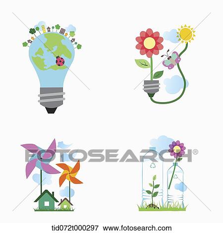 illustration icon set representing renewable energy View Large Illustration Stock Illustration - illustration icon set representing renewable energy. Fotosearch