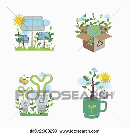 illustration icon set representing renewable energy View Large Illustration Stock Illustration - illustration icon set representing renewable energy. Fotosearch