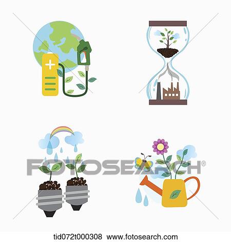 illustration icon set representing renewable energy View Large Illustration Stock Illustration - illustration icon set representing renewable energy. Fotosearch