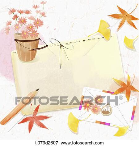illustration memo template of autumn View Large Illustration Stock Illustration - illustration memo template of autumn. Fotosearch