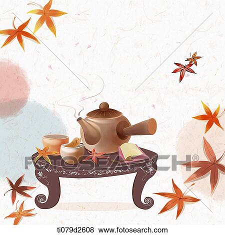 Stock Illustration - illustration memo template of autumn. Fotosearch