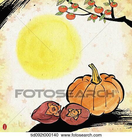 illustration memo template of Chuseok featuring moon View Large Illustration Clipart - illustration memo template of Chuseok featuring moon . Fotosearch