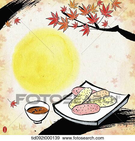 illustration memo template of Chuseok featuring moon and rice cake View Large Illustration Stock Illustration - illustration memo template of Chuseok featuring moon and rice cake. Fotosearch