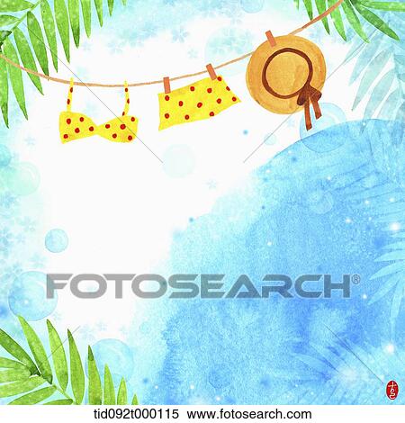 illustration memo template of summer theme View Large Illustration Stock Illustration - illustration memo template of summer theme. Fotosearch
