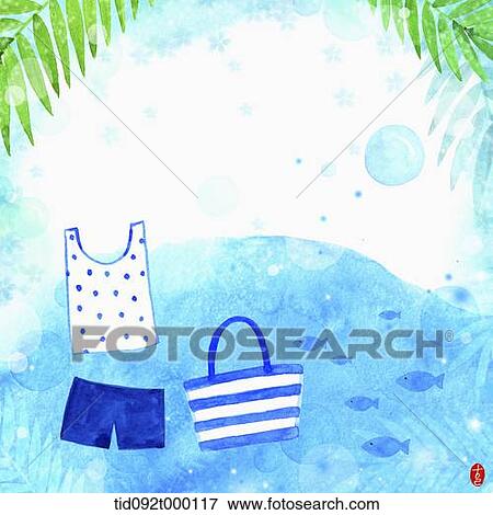Stock Illustration - illustration memo template of summer theme. Fotosearch