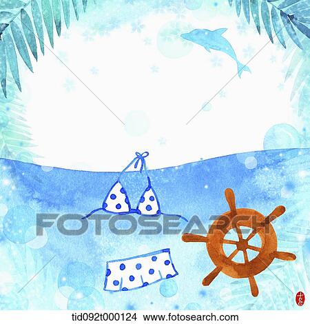 illustration memo template of summer theme View Large Illustration Stock Illustration - illustration memo template of summer theme. Fotosearch