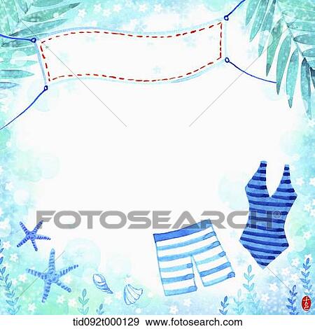 Stock Illustration - illustration memo template of summer holidays theme. Fotosearch