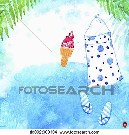 Stock Illustration - illustration memo template of summer holidays theme. Fotosearch