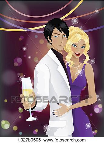 illustration of a couple dancing View Large Illustration Stock Illustration - illustration of a couple dancing. Fotosearch