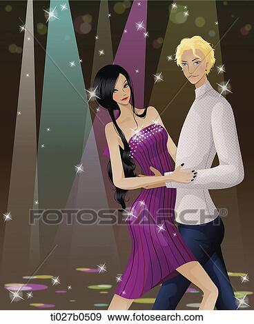 illustration of a couple dancing View Large Illustration Stock Illustration - illustration of a couple dancing. Fotosearch
