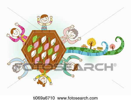 illustration of a family having rice cake in Chuseok View Large Illustration Clipart - illustration of a family having rice cake in Chuseok. Fotosearch
