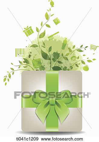 Stock Illustration - illustration of a gift that represents green energy. Fotosearch