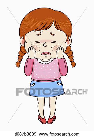illustration of a girl with acne View Large Illustration Stock Illustration - illustration of a girl with acne. Fotosearch