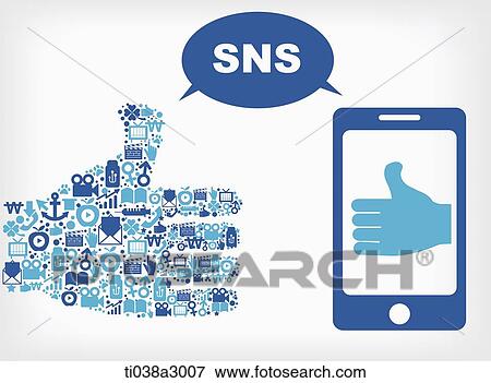 Stock Illustration - illustration of a hand filled with icons. Fotosearch