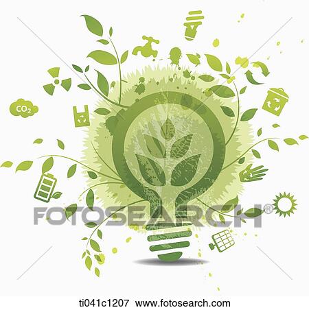illustration of a light bulb that represents green energy View Large Illustration Stock Illustration - illustration of a light bulb that represents green energy. Fotosearch