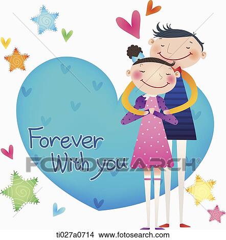 Stock Illustration - illustration of a loving couple hugging. Fotosearch