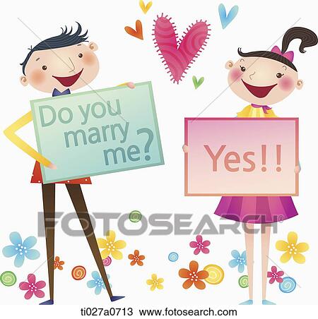 illustration of a man proposing to a woman View Large Illustration Drawing - illustration of a man proposing to a woman. Fotosearch