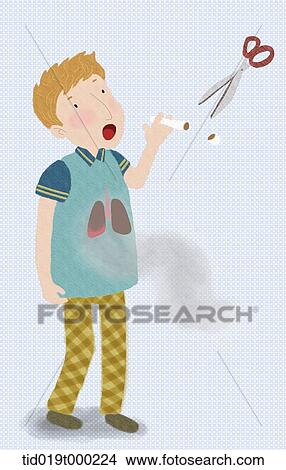 Stock Illustration - illustration of a man smoking. Fotosearch