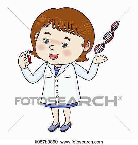 Clipart - illustration of a nurse with a blood sample. Fotosearch