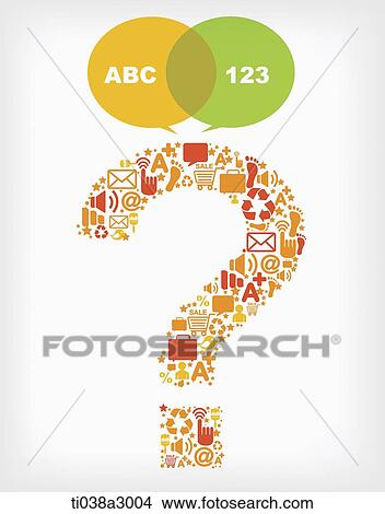 illustration of a question mark filled with icons View Large Illustration Stock Illustration - illustration of a question mark filled with icons. Fotosearch