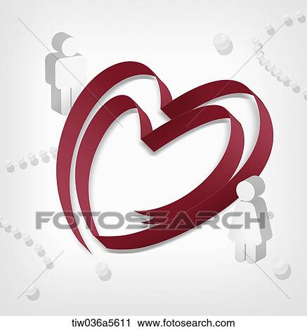 illustration of a ribbon forming heart shapes View Large Illustration Clip Art - illustration of a ribbon forming heart shapes. Fotosearch