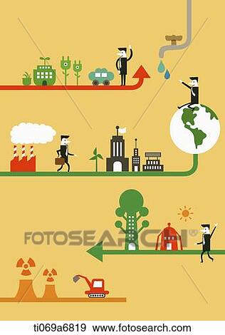illustration of a town with green energy View Large Illustration Stock Illustration - illustration of a town with green energy. Fotosearch