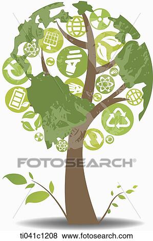 illustration of a tree in globe shape that represents green energy View Large Illustration Stock Illustration - illustration of a tree in globe shape that represents green energy. Fotosearch