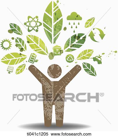 Stock Illustration - illustration of a tree that represents green energy. Fotosearch