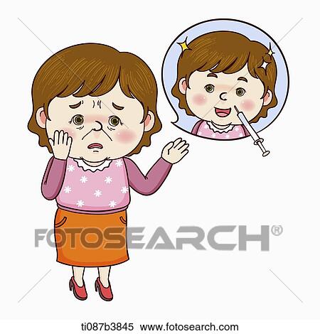 illustration of a woman wanting botox View Large Illustration Stock Illustration - illustration of a woman wanting botox. Fotosearch