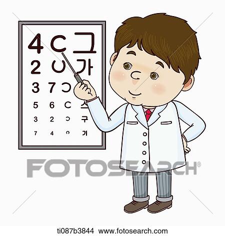 Illustration of an eye doctor Stock Illustration | ti087b3844 | Fotosearch