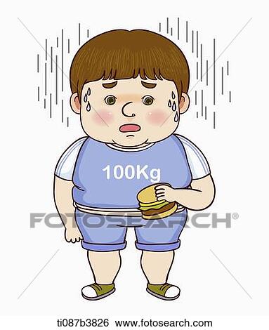 illustration of an obese boy View Large Illustration Stock Illustration - illustration of an obese boy. Fotosearch