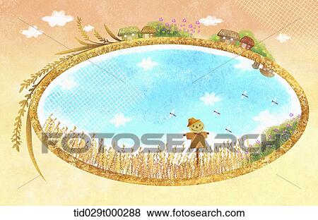 illustration of autumn inside a shape of a oval View Large Illustration Stock Illustration - illustration of autumn inside a shape of a oval. Fotosearch