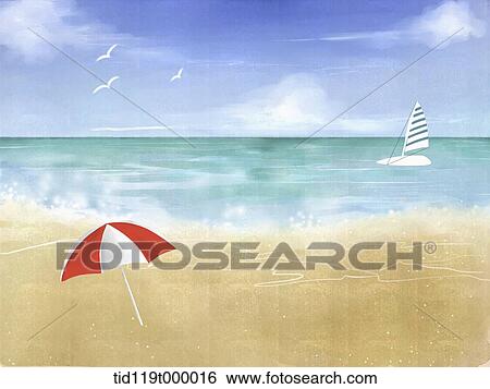 illustration of beach View Large Illustration Stock Illustration - illustration of beach. Fotosearch