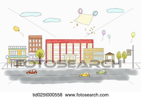 illustration of building in the city View Large Illustration Stock Illustration - illustration of building in the city. Fotosearch