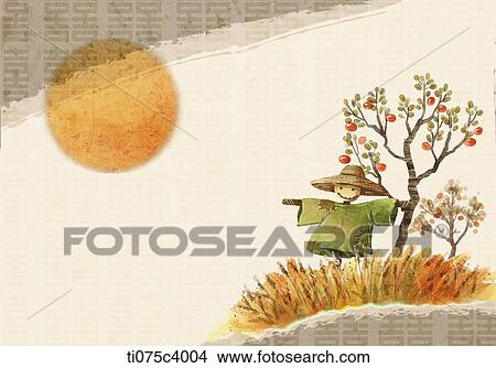 Stock Illustration - illustration of card design with concept of Chuseok. Fotosearch
