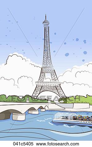 illustration of Eiffel tower in France View Large Illustration Stock Illustration - illustration of Eiffel tower in France. Fotosearch