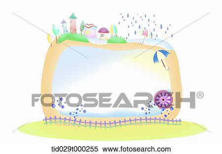 illustration of green city on square View Large Illustration Stock Illustration - illustration of green city on square . Fotosearch