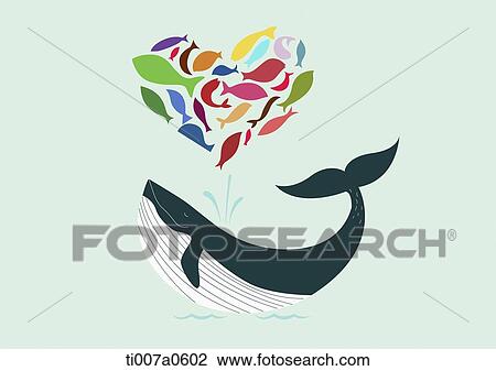 illustration of hearts filled with dolphins on top of a dolphin View Large Illustration Drawing - illustration of hearts filled with dolphins on top of a dolphin. Fotosearch