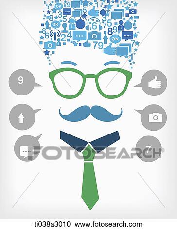 illustration of human hair filled with icons View Large Illustration Clipart - illustration of human hair filled with icons. Fotosearch