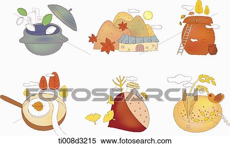 illustration of icon set representing autumn View Large Illustration Stock Illustration - illustration of icon set representing autumn. Fotosearch