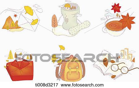 illustration of icon set representing autumn View Large Illustration Stock Illustration - illustration of icon set representing autumn. Fotosearch