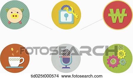 illustration of icons in colorful circles View Large Illustration Stock Illustration - illustration of icons in colorful circles. Fotosearch