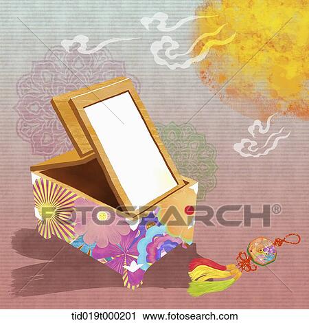 illustration of Korean Chuseok featuring traditional mirror View Large Illustration Clip Art - illustration of Korean Chuseok featuring traditional mirror. Fotosearch