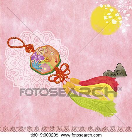 Stock Illustration - illustration of Korean Chuseok featuring traditional decoration. Fotosearch