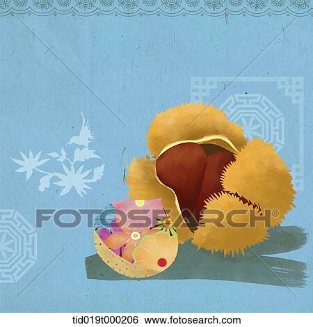 illustration of Korean Chuseok featuring autumn nuts View Large Illustration Stock Illustration - illustration of Korean Chuseok featuring autumn nuts. Fotosearch