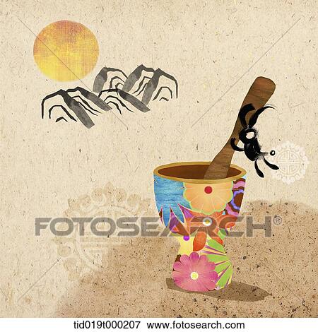 illustration of Korean Chuseok featuring rice cake tool View Large Illustration Stock Illustration - illustration of Korean Chuseok featuring rice cake tool. Fotosearch