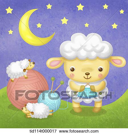 illustration of lamb knitting View Large Illustration Stock Illustration - illustration of lamb knitting . Fotosearch